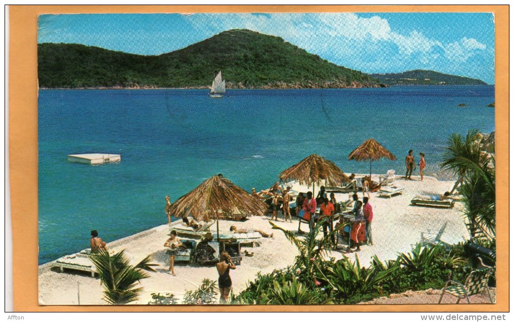 St Thomas VI Old Postcard Mailed From Antigua To USA - Virgin Islands, US