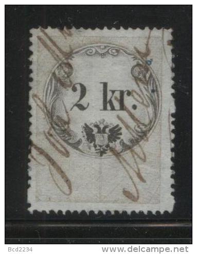 AUSTRIA 1860 REVENUE 2KR BLUISH PAPER  NO WMK PERF 15.00 X 13.75 BAREFOOT 059 - Steuermarken