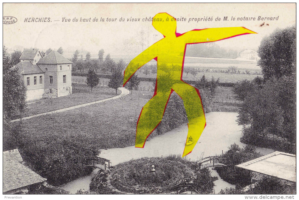 HERCHIES - Vue Du Haut De La Tour Du Vieux Château, à Droite Propriété De M. Le Notaire Bernard - Jurbise