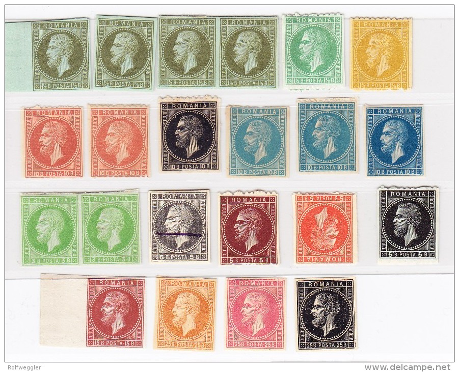 1872 - Prince Carol  - 22 Probedrücke - - Proofs & Reprints