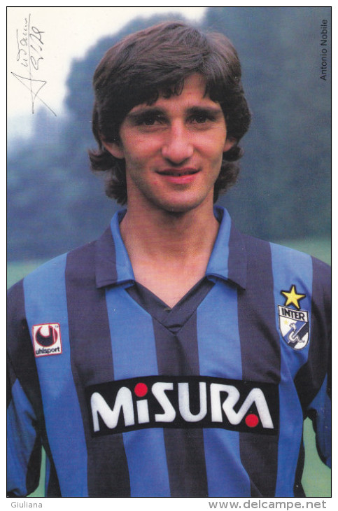 Cartolina Grande Formato "Antonio Nobile " Inter F.C. Con Autografo - Autografi