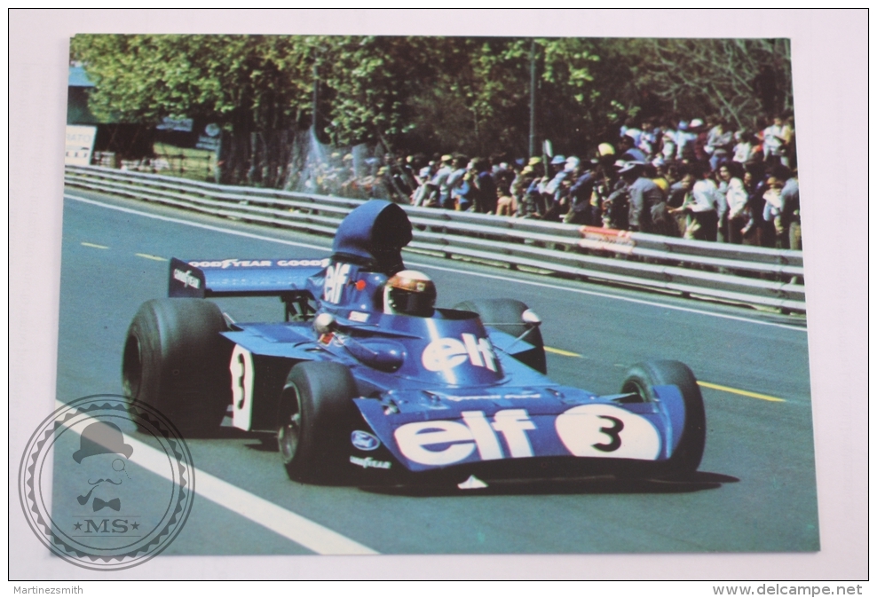 Motorsport Grand Prix Postcard - Blue Ford F1 Car - ELF - Good Year Tires  Advertising - Grand Prix / F1