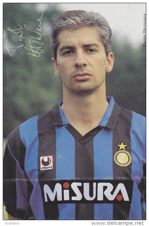 Cartolina Autografata "Paolo Stringara " Inter F.C. - Autógrafos