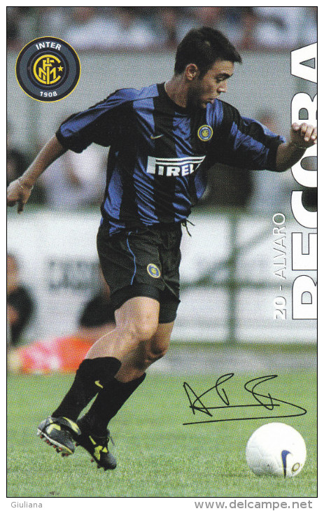 Cartolina Autografata "Alvaro Recoba" Inter F.C. - Autographes