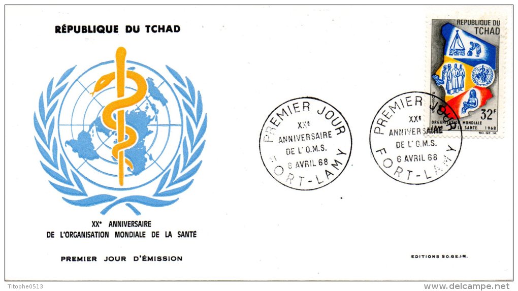 TCHAD. N°151 De 1968 Sur Enveloppe 1er Jour (FDC). OMS. - OMS