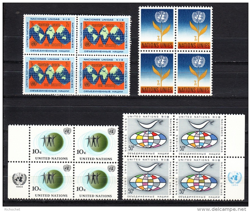 Nations Unies New York N° 121 à 124 ** Bloc De 4 - Unused Stamps