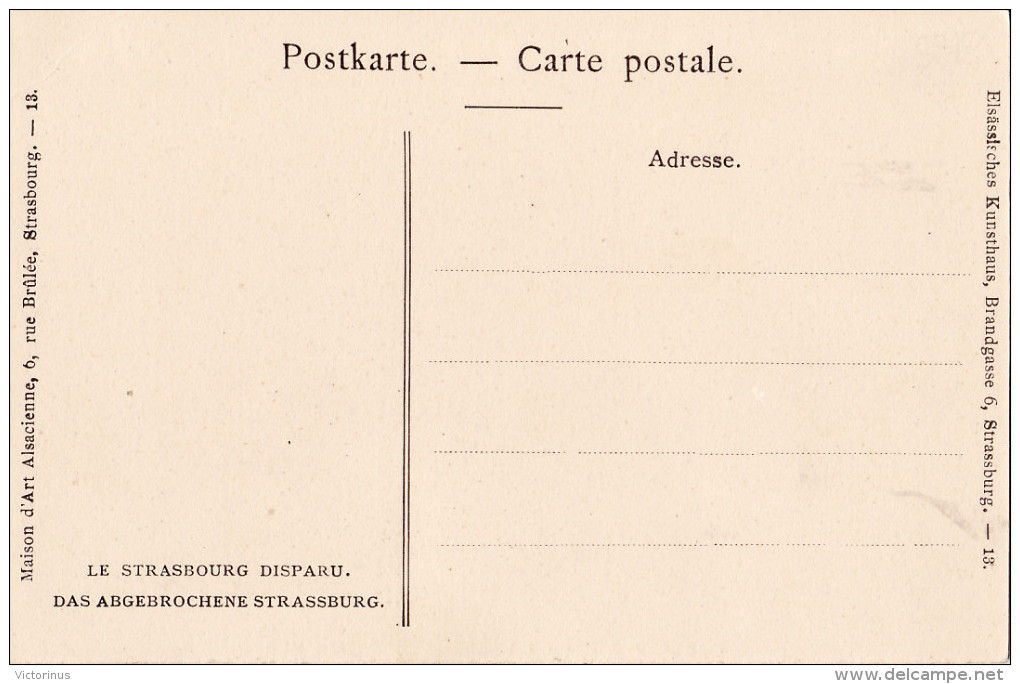 LE STRASBOURG DISPARU - PORTE DES PÊCHEURS 1868 - Strasbourg