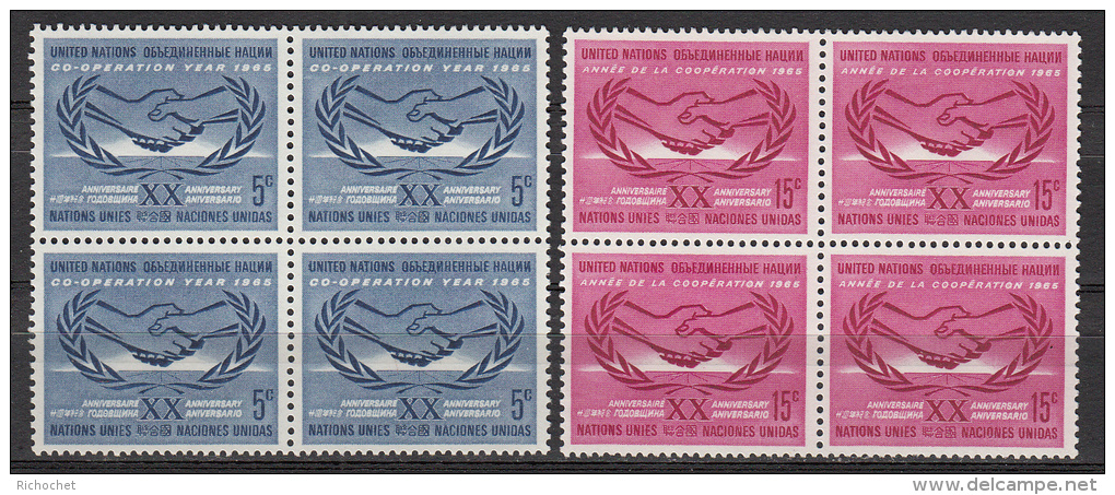 Nations Unies New York N° 139 à 140 ** Bloc De 4 - Unused Stamps