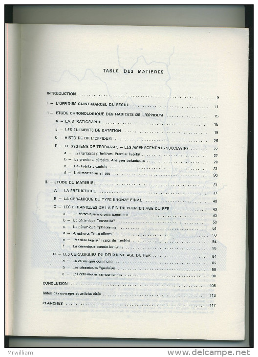 Les HABITATS PROTOHISTORIQUES Du PEGUE 26, C.LAGRAND Et J.P.THALMANN, Grenoble 1973 - Arqueología