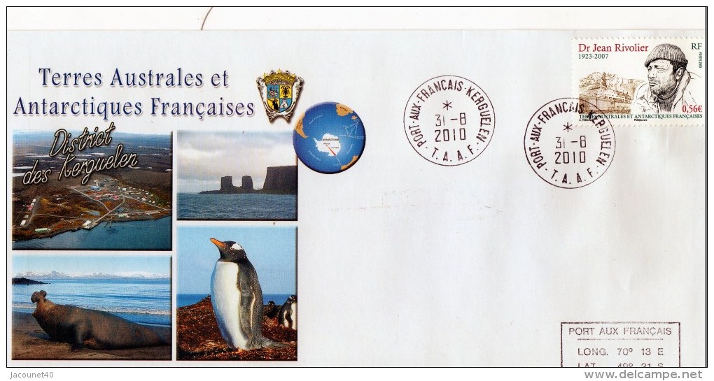 Taaf Kerguelen Docteur Rivolier 2010 - Cartas & Documentos