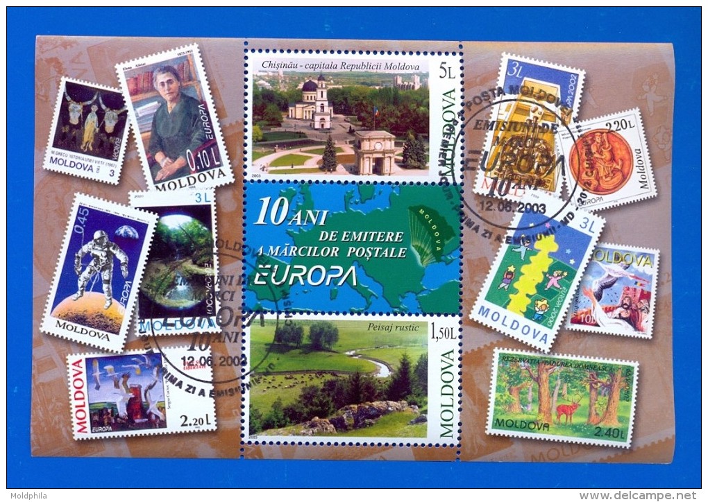 MOLDOVA - 2003. 10 Years EUROPA CEPT, S/S, Used FDC - Moldova