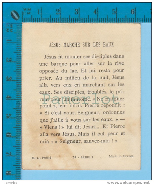 Paris B.L. ZF Serie 1 ( Jesus Marche Sur Les Eaux  + Recit  ) Holy Card Image Pieuse Santino 2 Scan - Images Religieuses