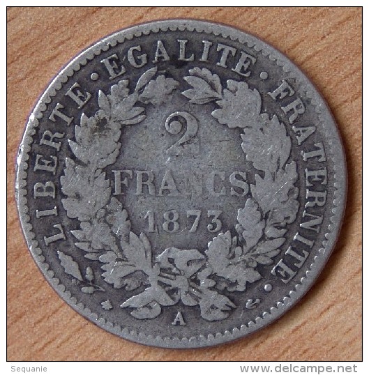 2 Francs Cérès 1873 A Paris - Altri & Non Classificati