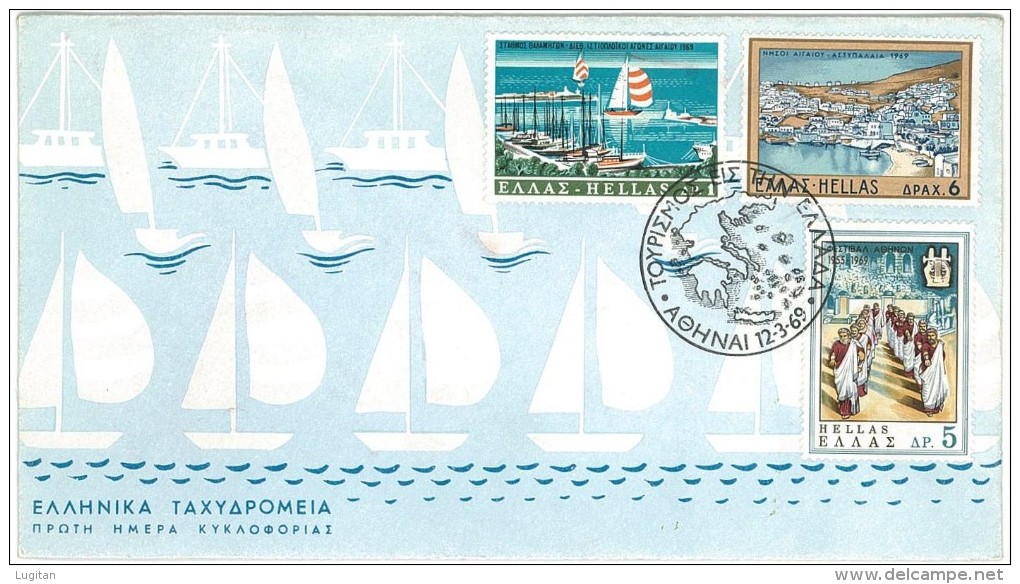 GRECIA - FDC 1969 Tourism - TURISMO - FDC