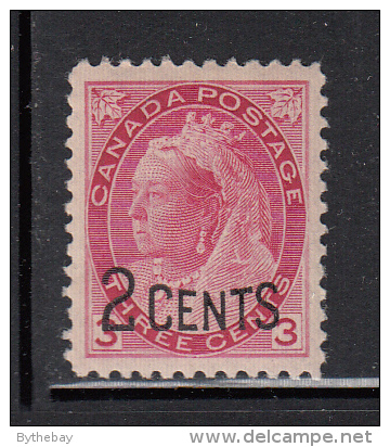 Canada MNH Scott #88 2c Surcharge On 3c Victoria, Carmine - Numeral Issue - Neufs