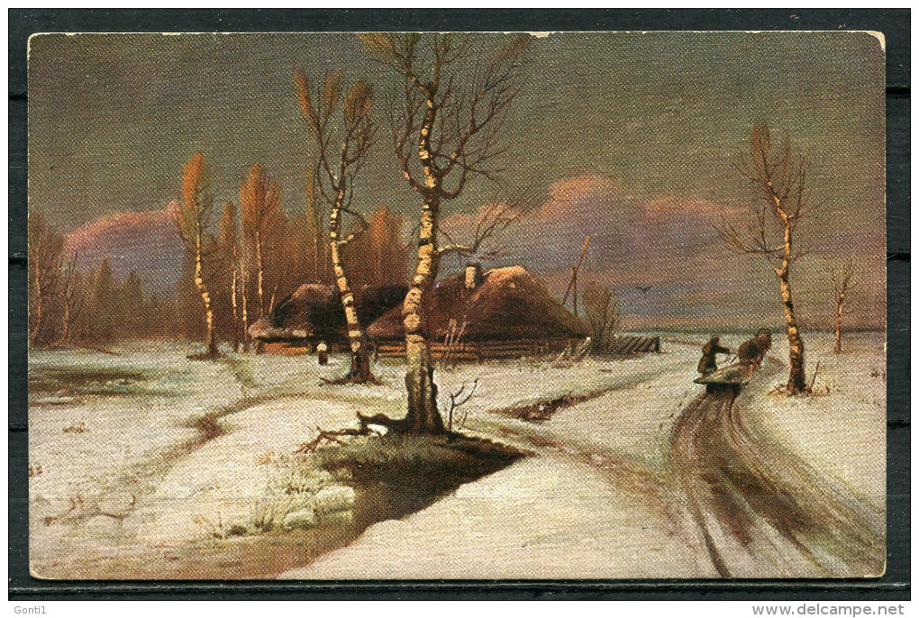 CPA  Color Künstlerkarte Russia,Rußland "J.Klever,Degel -Winterlandschaft Mit Horses,Pferd "1 AK Blanco - Russia