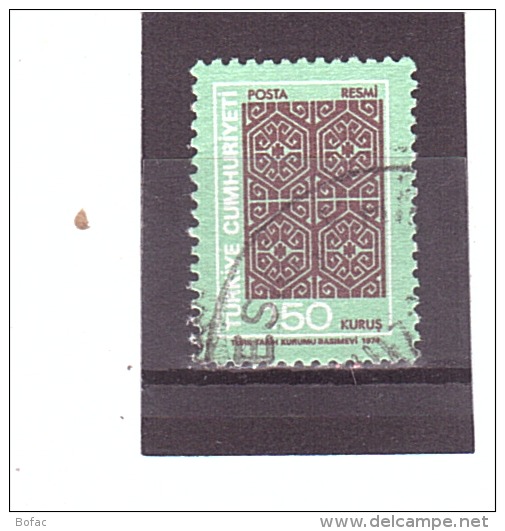 S 133  OBL  Y &amp;T (TIMBRE DE SERVICE) *TURQUIE* 13/10 - Timbres De Service