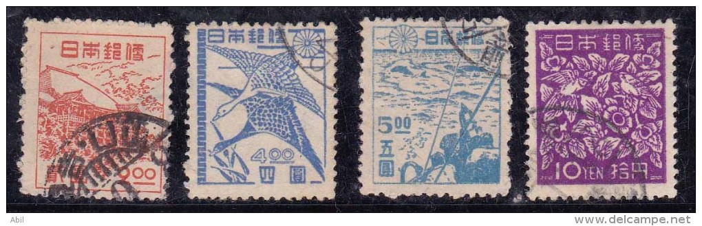 Japon 1947-1948 N°Y.T. :   380B à 380E Obl. - Used Stamps