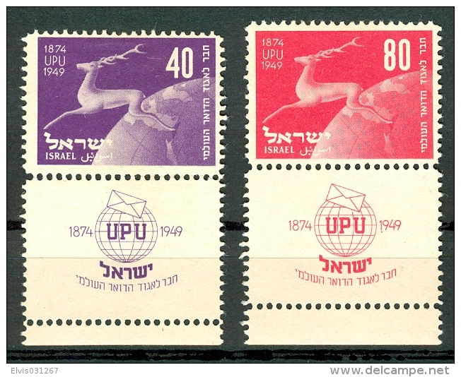 Israel - 1950, Michel/Philex No. : 28/29, - NO GUM - Full Tab - - Oblitérés (avec Tabs)