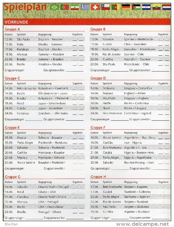 Fußball WM 2014 Buch Brasilien 2264/7+Mongolia Block A89 **/o 235€ Spanien 1982 AD Italy Champion FIFA sheets+100 stamps