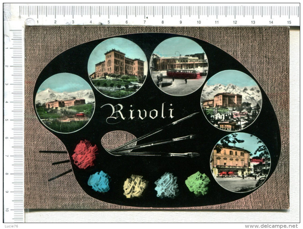 RIVOLI  -    Un Salut De Rivoli Torinese  - Greetings From Rivoli Torinese  -    5 Vues Sur Une Palette  De Peintre - Rivoli