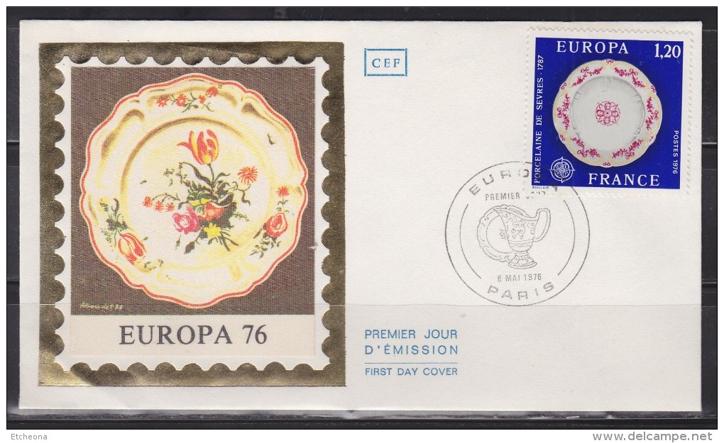 = Enveloppe Europa 1er Jour N°1878 Porcelaine De Sèvres, Assiette, Paris 8 Mai 1976 - 1976