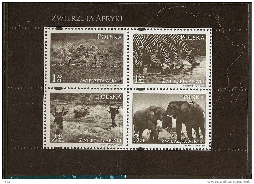 POLAND 2009 African Animals SG MS4368 UNHM #MT221 - Neufs