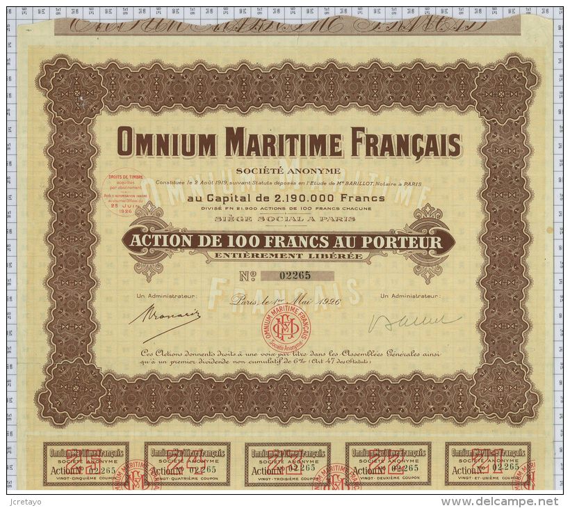 Omnium Maritime Français - Navigation