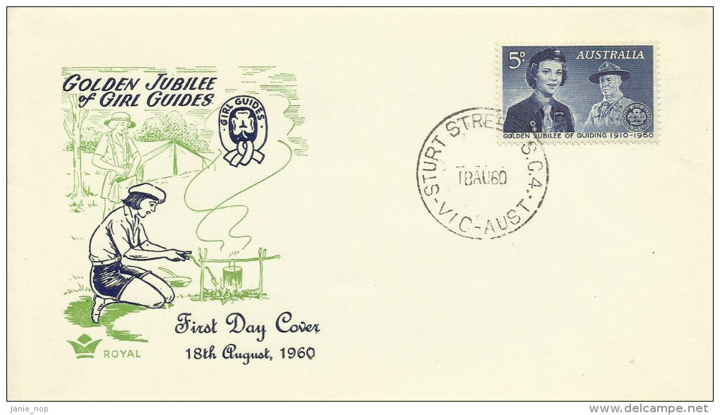 Australia 1960 Girl Guides Golden Jubilee, Royal FDC - FDC