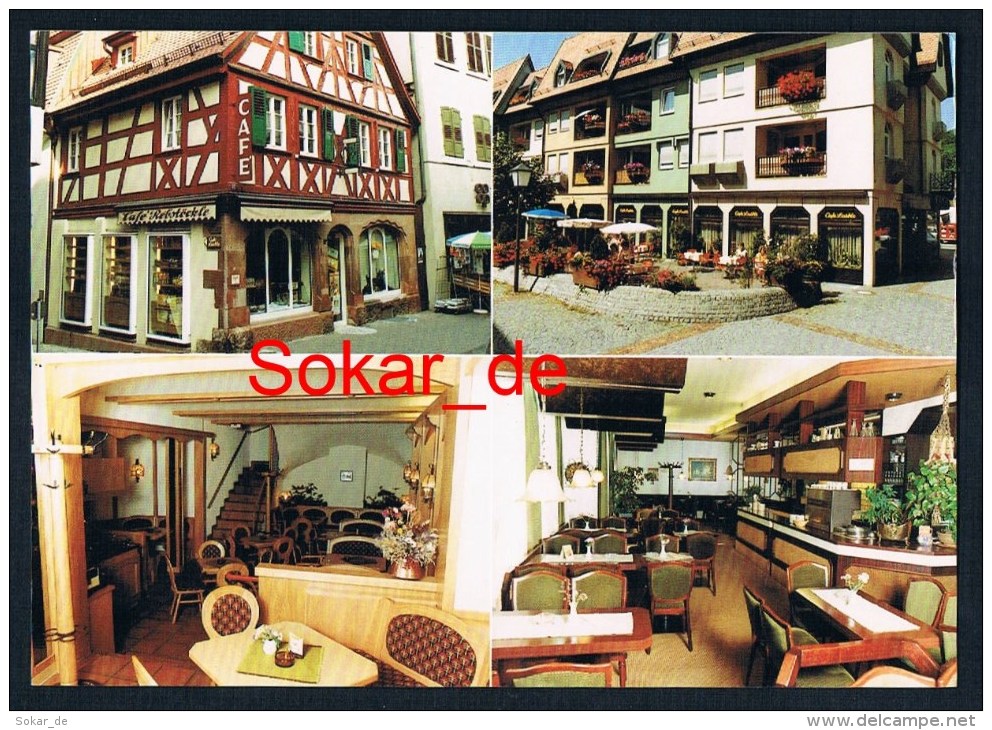 AK Mosbach 1988, Café Rebstöckle - Café Laible, Neckar-Odenwald-Kreis, Baden-Württemberg - Mosbach