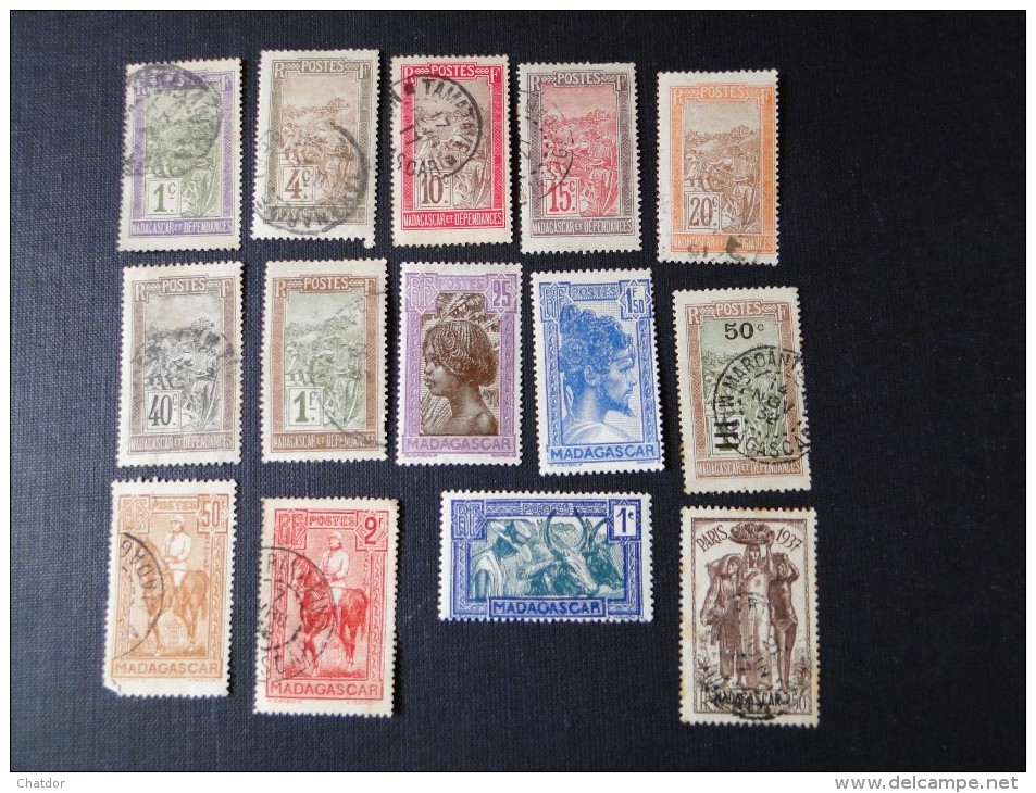 Madagascar 1889 - 1937 Lot De 14 Timbres Oblitérés Entre Le N°  Y/T 94 Et 196 - Used Stamps