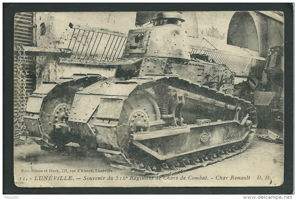 54. LUNEVILLE.(MEURTHE- ET- MOSELLE) CHAR RENAULT DE COMBAT.. RARE....C1498 - Ausrüstung