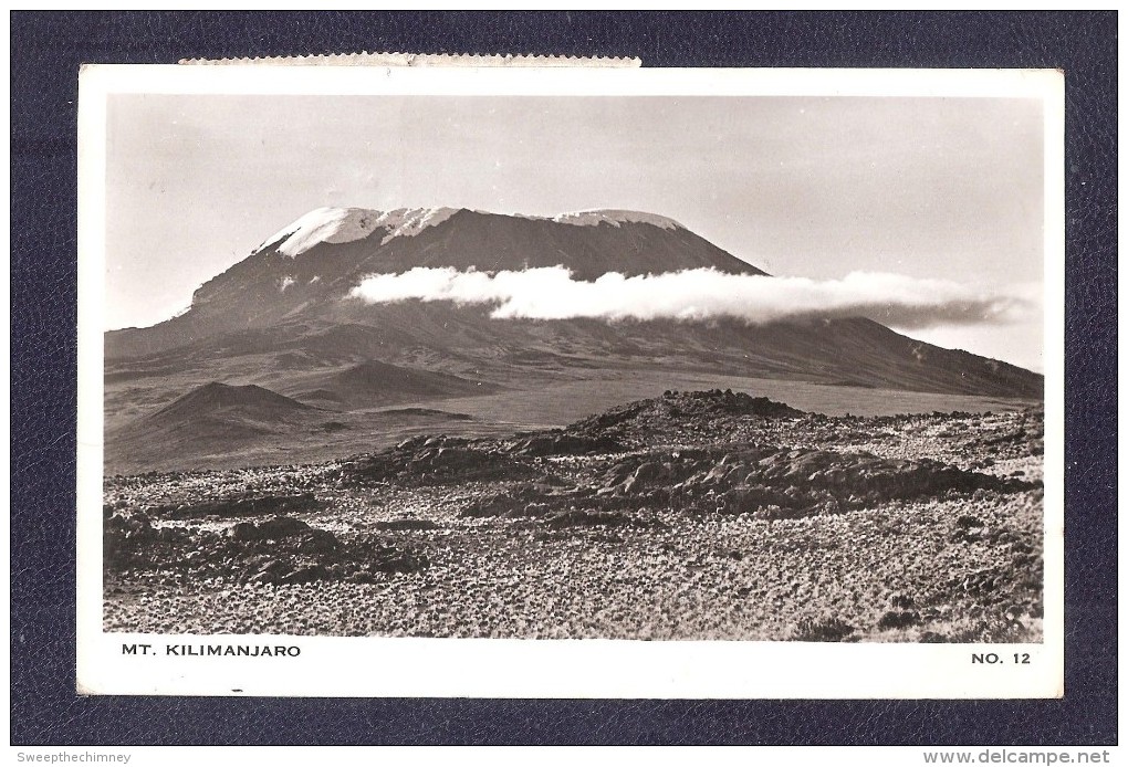 USED 1956 ? MOSHI Tanzania POSTMARK + 2 STAMPS RP Kenya, British East Africa BEA MOUNTAIN MOUNT KILIMANJARO No.12 USED - Tanzanie