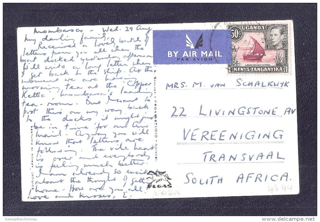 USED + STAMP RP Kenya British East Africa BEA MOUNTAIN MOUNT KILIMANJARO USED AIRMAIL STICKER - Kenya