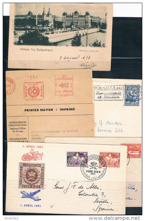 Dinamarca. Conjunto De 8 Piezas De Historia Postal - Briefe U. Dokumente