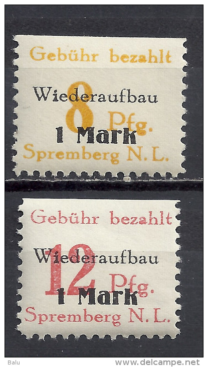 Deutschland  Lokalausgaben Ab 1945 Spremberg Niederlausitz 1946 Mi 17 18 A 8 Und 12 Pfg. Teilgezähnt - Oben Geschnitten - Autres & Non Classés