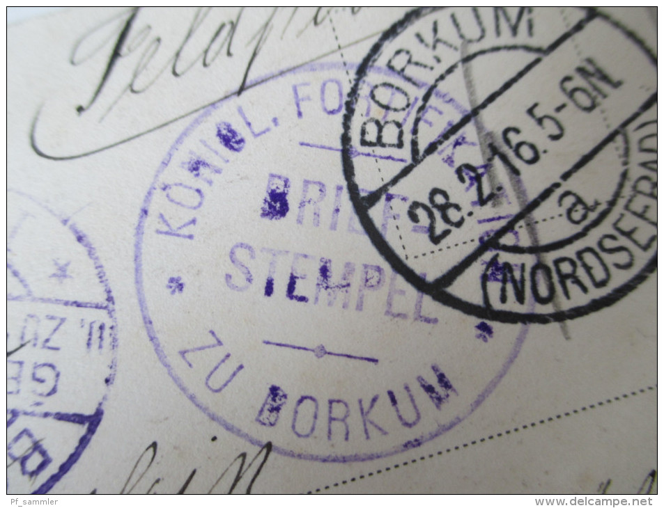 AK / Bildpostkarte 1916 Borkum Meereszauber Stempel: Geprüft U. Zu Befördern / Königl. Fortifkation Zu Borkum - Borkum