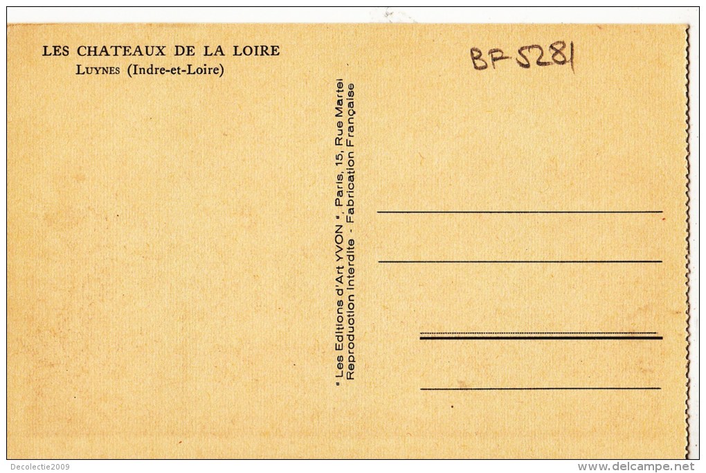 BF5281 Luynes Indre Et Loire  France Front/back Image - Luynes