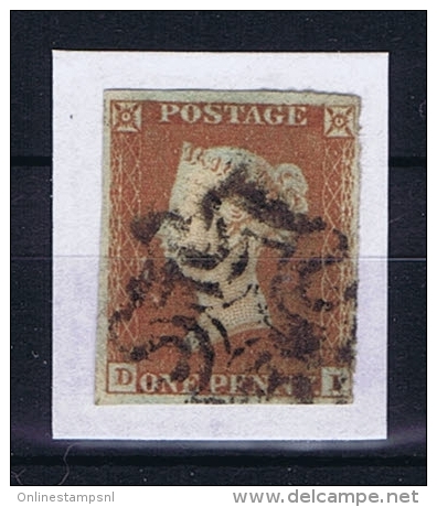 Great Britain SG  8 Used  Yvert 3, Obl. Maltese Cross ,Ivory Head - Oblitérés