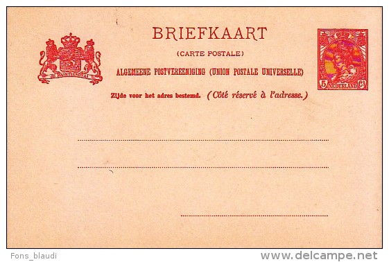Entier Postal Wilhelmine 5c Neuf - FRANCO DE PORT - Postal Stationery