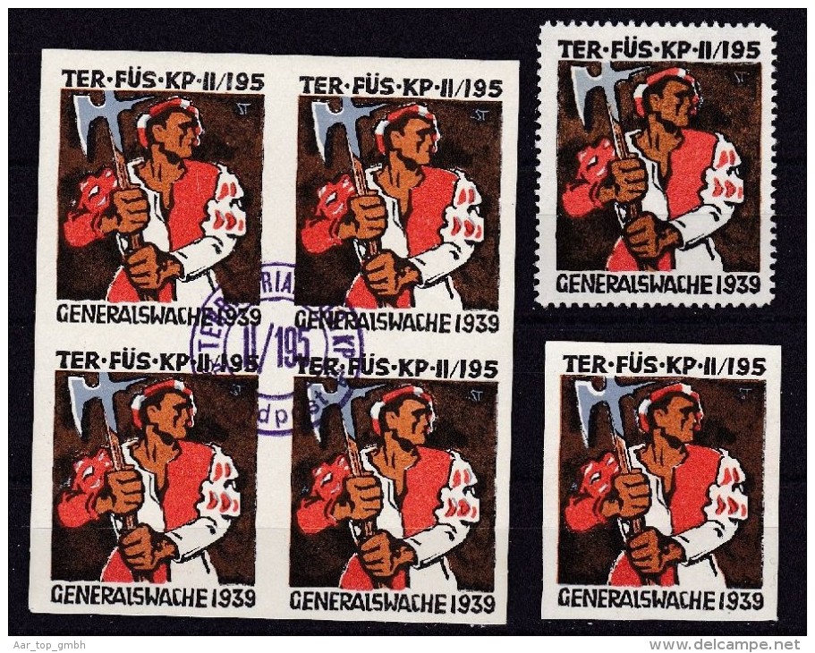 Schweiz Soldatenmarken 1939 Teritorial-Truppen "TER.FÜS.KPII/195" - Vignettes