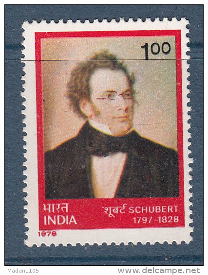 INDIA, 1978,  150th Death Anniversary Of Franz Peter Schubert, Composer, ,  MNH,  (**) - Nuovi