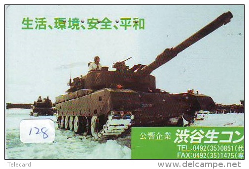 Télécarte JAPON * WAR TANK (128)  MILITAIRY LEGER ARMEE PANZER Char De Guerre * KRIEG * Phonecard Japan Army * - Army