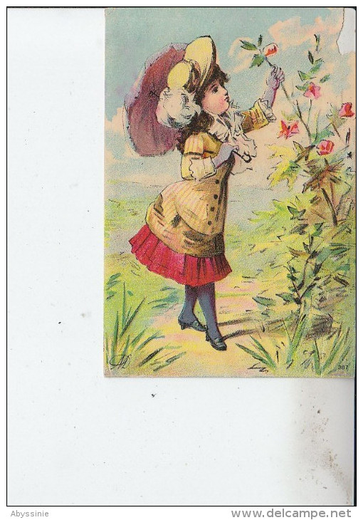 CHROMO DECOUPIS  Non Collé - Fillette - Chapeau - D19 32 - Enfants