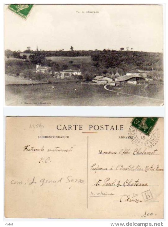 Vue De CHARAIX - Commune SAINT CHRISTOPHE Et LE LARIS  -E - Rare Cachet Perlé  (Indice 6) (65352) - Autres & Non Classés