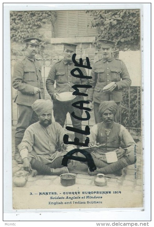 CPA -Nantes Guerre Européenne En 1914 - Soldats Anglais Et Hindous - Nantes