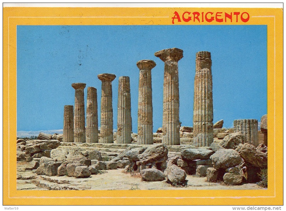1990 Italia Italie Italy £600+50 Su Cartolina Pmk AGRIGENTO 2scans Postcard Cp - 1991-00: Storia Postale
