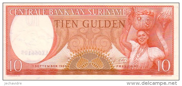 SURINAM  10 Gulden  Daté Du 01-09-1963   Pick 121       ***** BILLET  NEUF ***** - Surinam