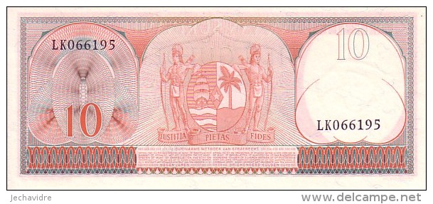 SURINAM  10 Gulden  Daté Du 01-09-1963   Pick 121       ***** BILLET  NEUF ***** - Surinam