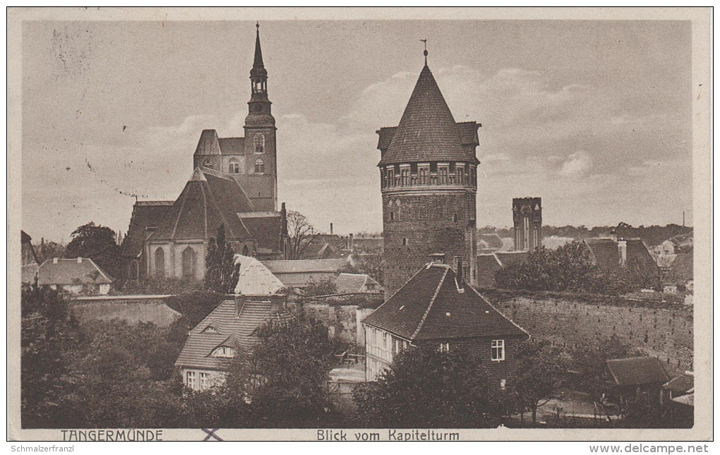 AK Tangermünde Blick Vom Kapitelturm Amt Schloss Kirche St. Stephan Schlossfreiheit - Tangermuende